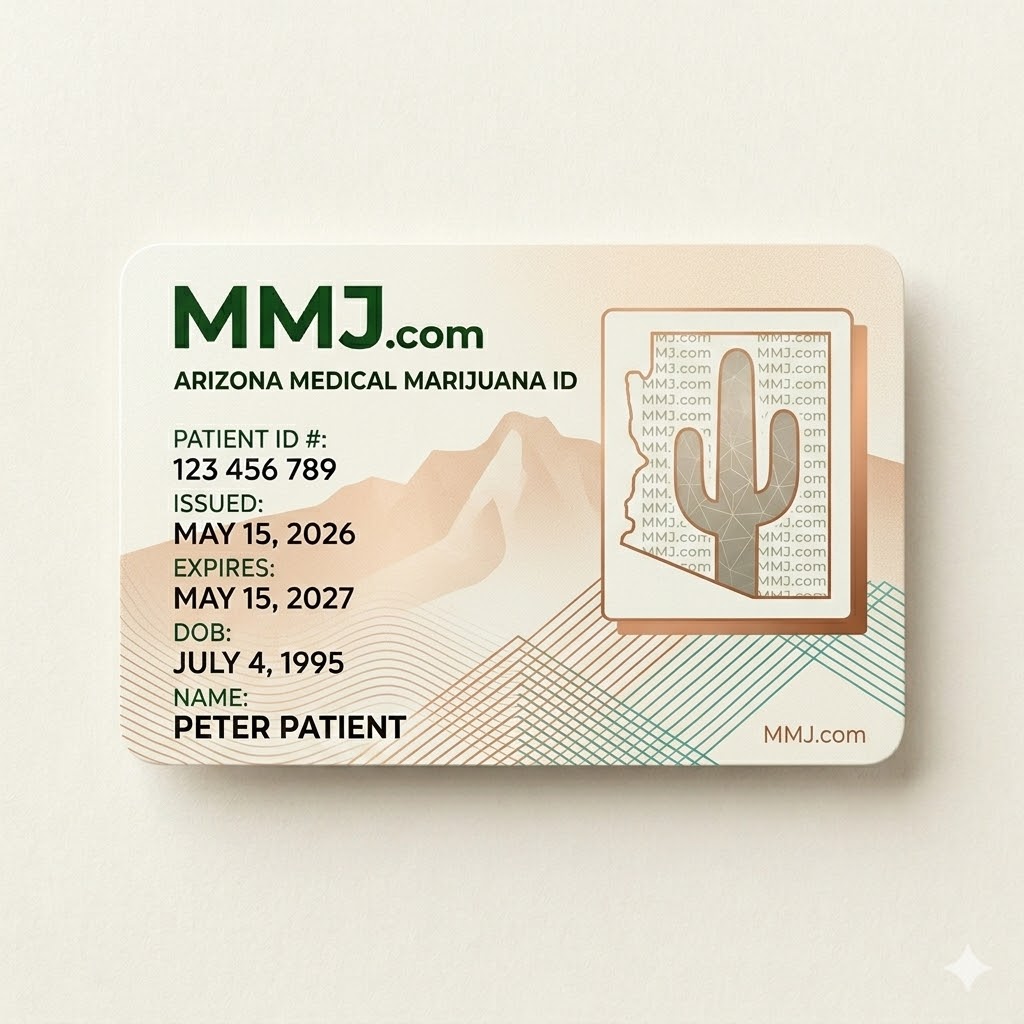 Sample illustration: Arizona medical marijuana card issued by ADHS Sample illustration: Arizona medical marijuana card issued by ADHS