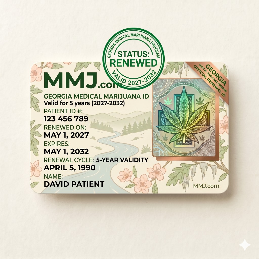 Sample illustration: Georgia medical marijuana card renewal issued by GDPH Sample illustration: Georgia medical marijuana card renewal issued by GDPH