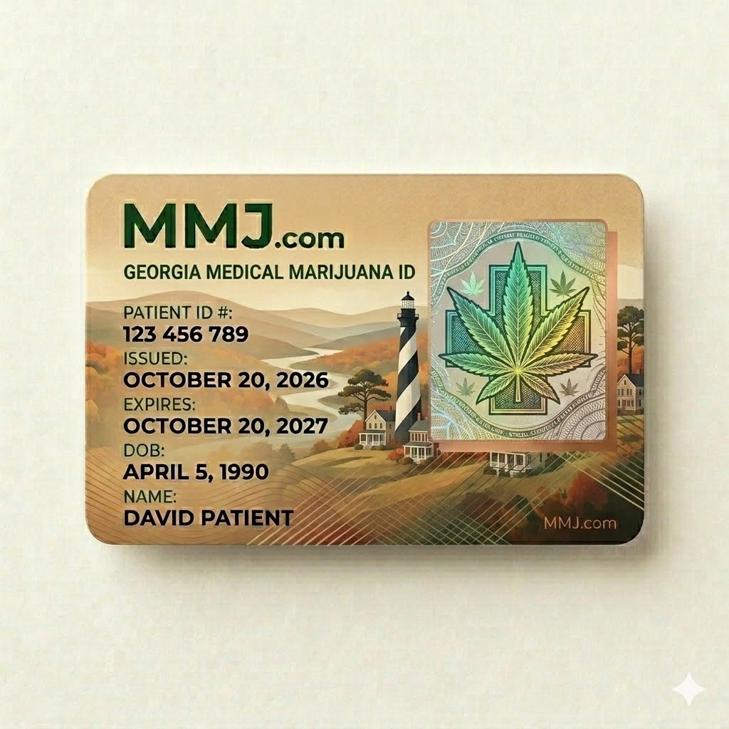 Sample illustration: Georgia medical marijuana card issued by GDPH Sample illustration: Georgia medical marijuana card issued by GDPH