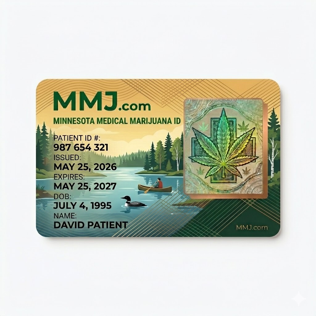 Sample illustration: Minnesota medical marijuana card issued by OCM Sample illustration: Minnesota medical marijuana card issued by OCM