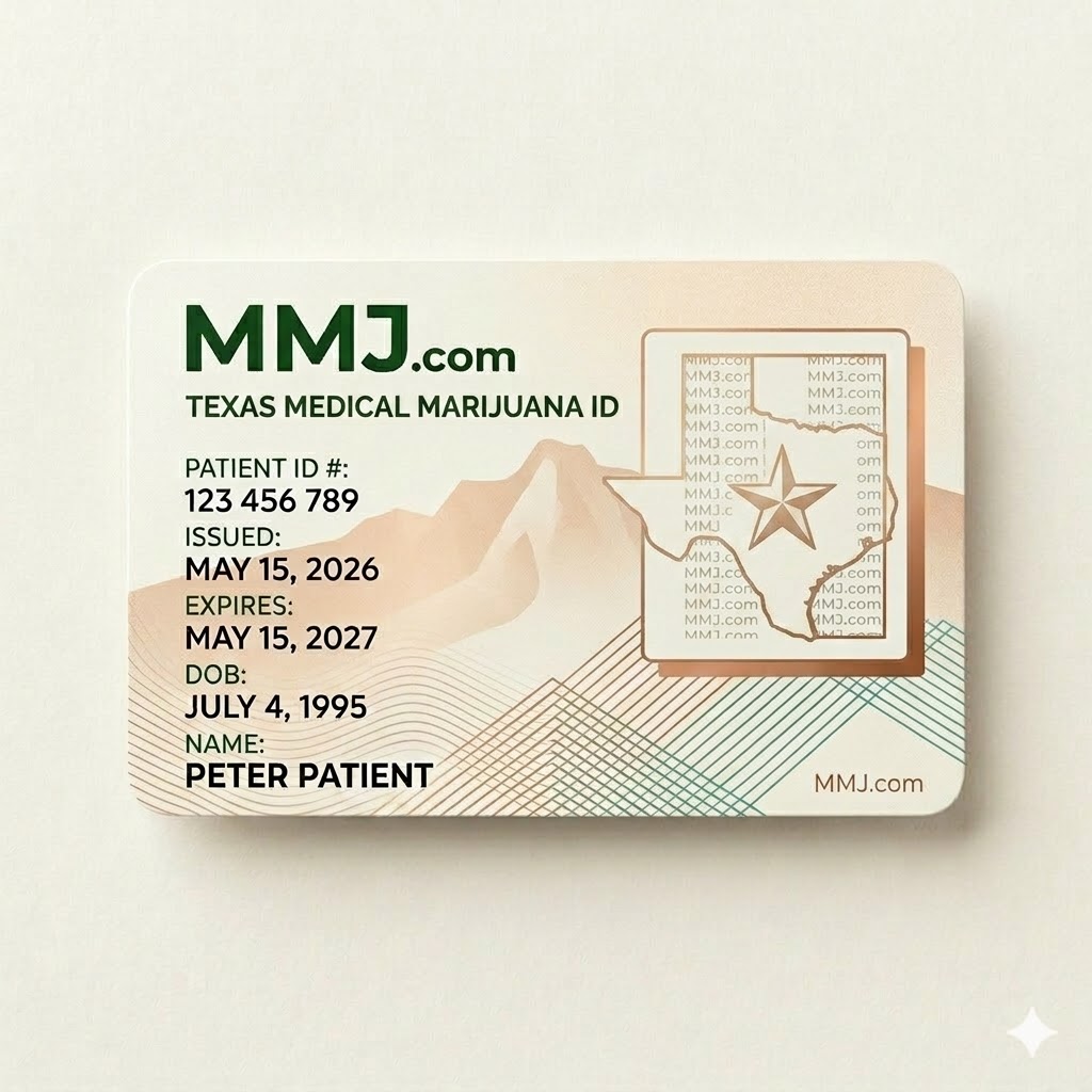 Sample illustration: Texas medical marijuana card issued by DPS Sample illustration: Texas medical marijuana card issued by DPS